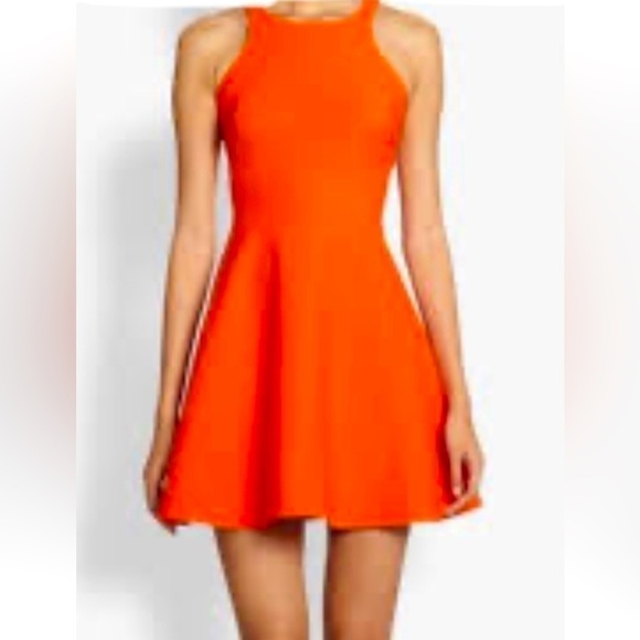 Elizabeth & JAMES RED/orange fit & flare skater dress size 4 - Picture 1 of 11